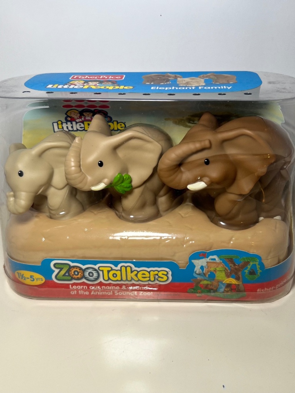 RARE Fisher Price Little People ZOO TALKER Elephant Family NIB Mama, Dada, Baby